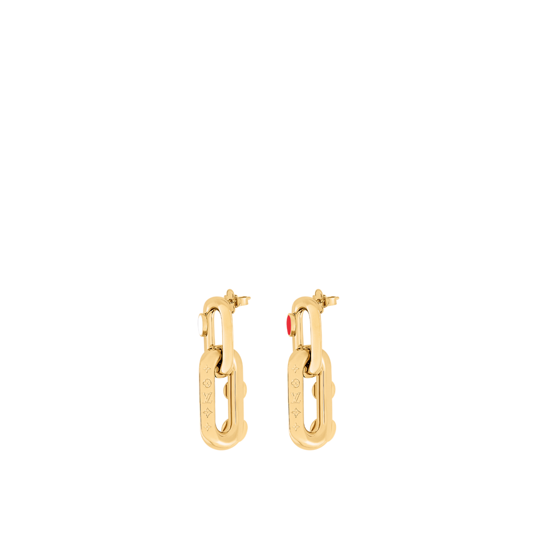 18k Louis x YK LV Edge Painted Dots Earrings