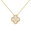 18K Yellow Gold Sweet Alhambra Diamond Clover Necklace