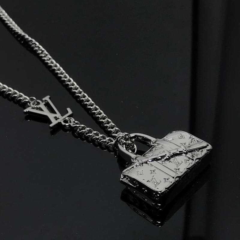 18K Louis Monogram Chain Bag Necklace