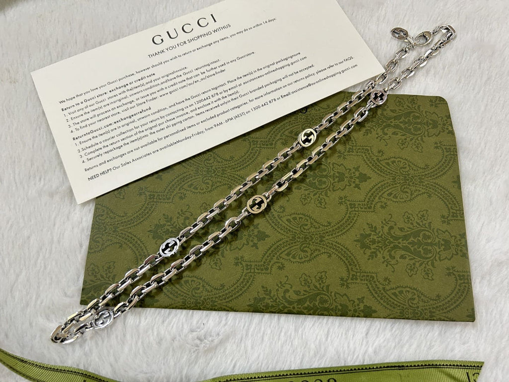 Double G Interlocking G Chain Necklace