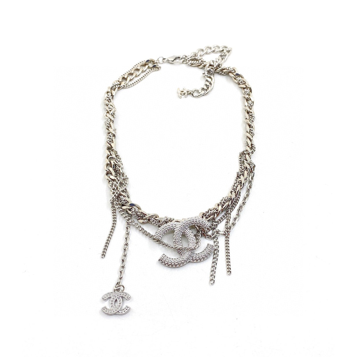 18K CC Chain Diamond Necklace
