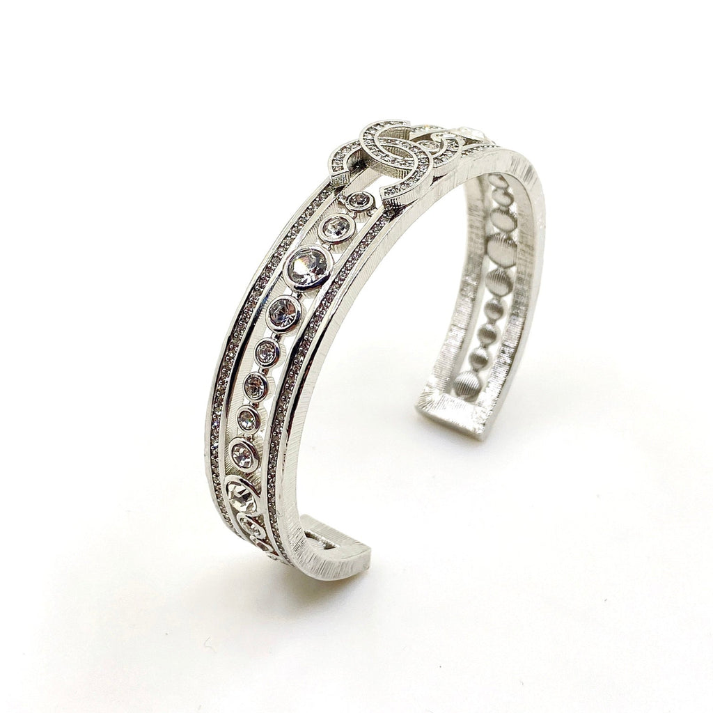 18K CC Cuff Crystals Open Bracelet