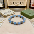 18K GG Anger Forest Blue Bead Chain Bracelet