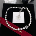 18K CC Pearls Crystals Necklace
