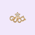 18K Double G Script Star Earrings