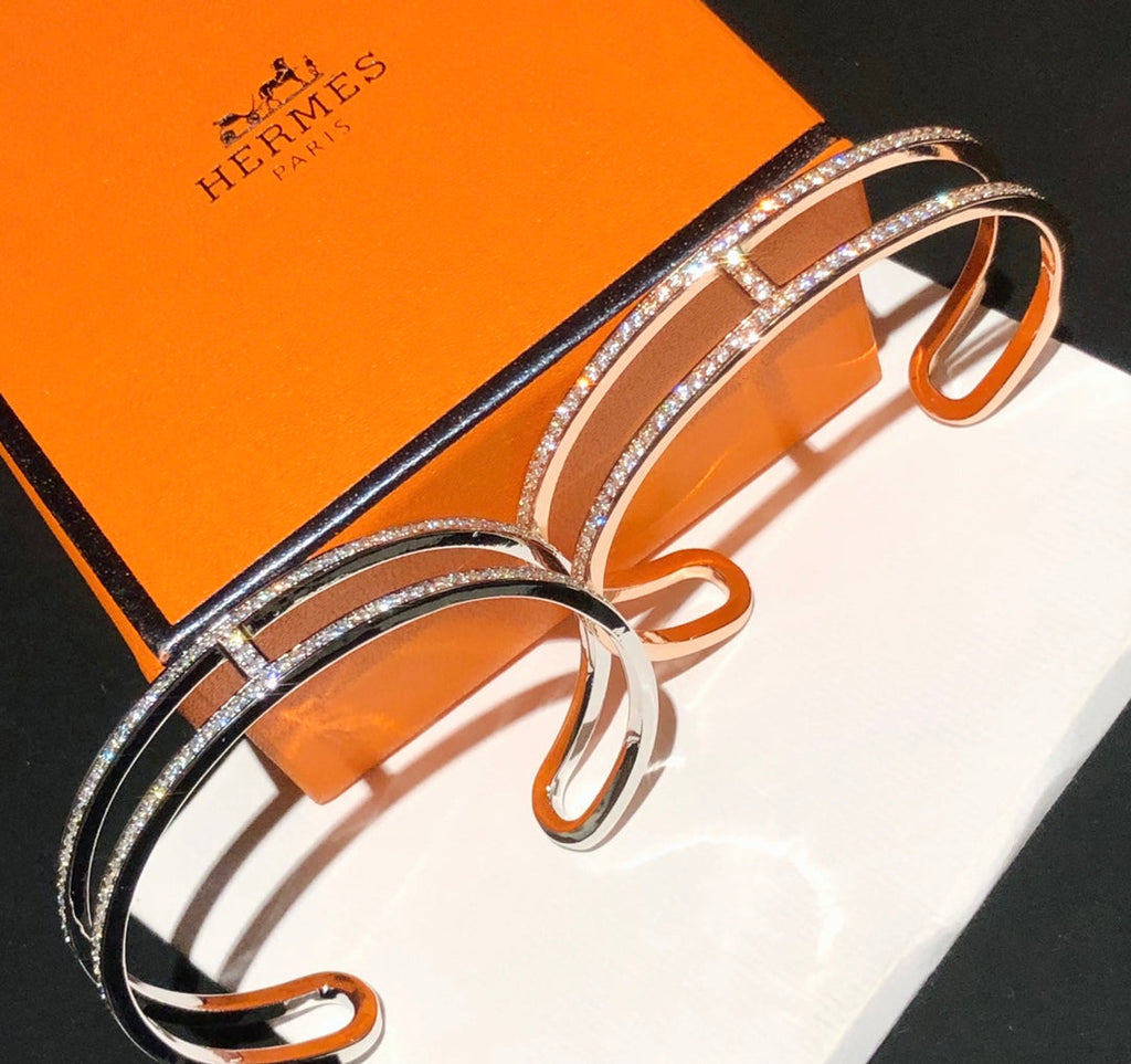 18K Ever Chain D¡¯ancre Cuff Diamond H Bracelet