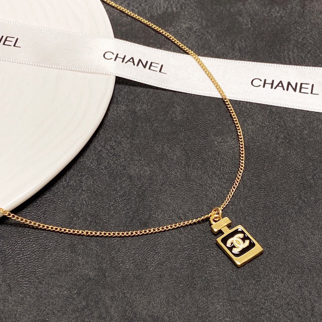 18K CC Perfume Bottle Necklace