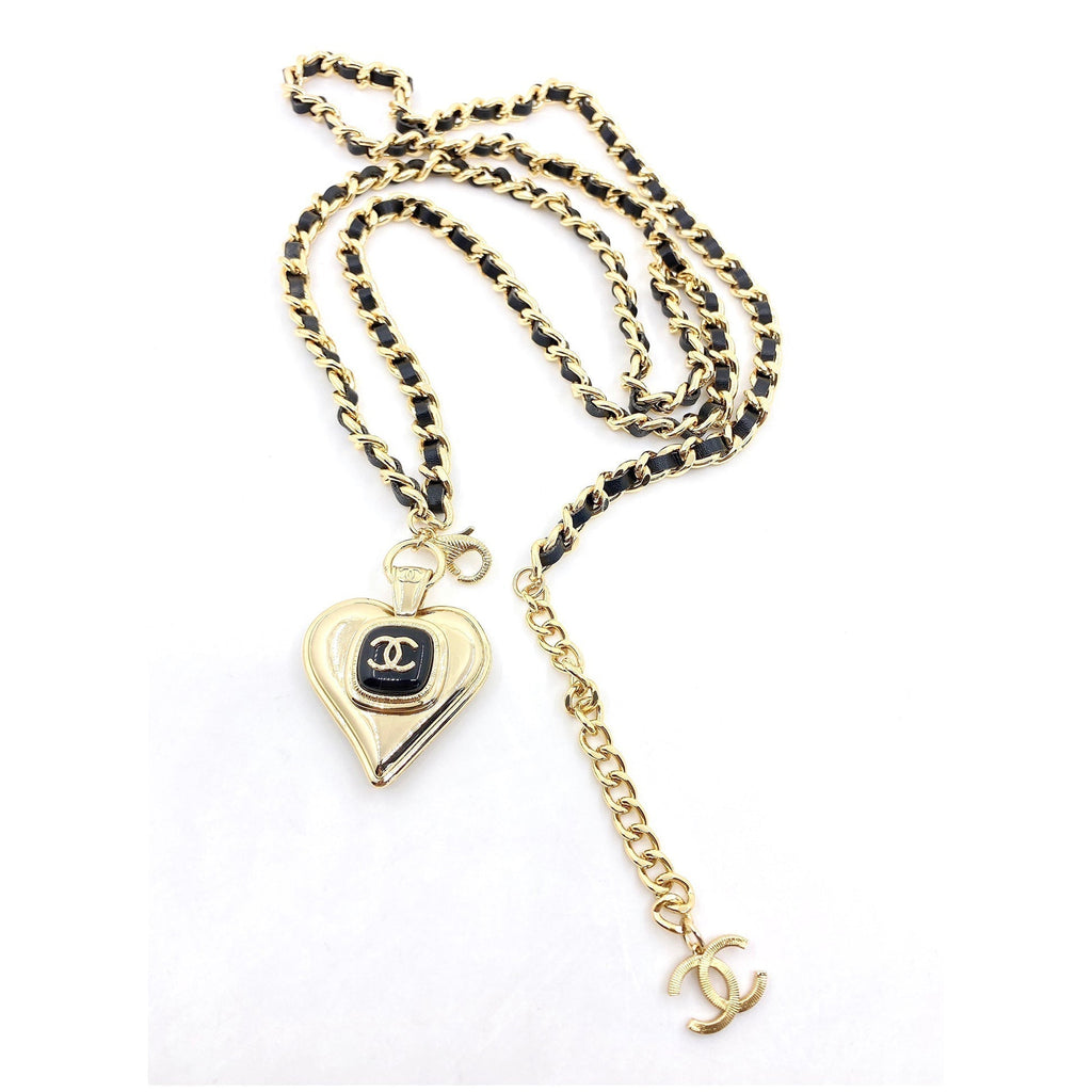 18K CC Heart Pendant Necklace