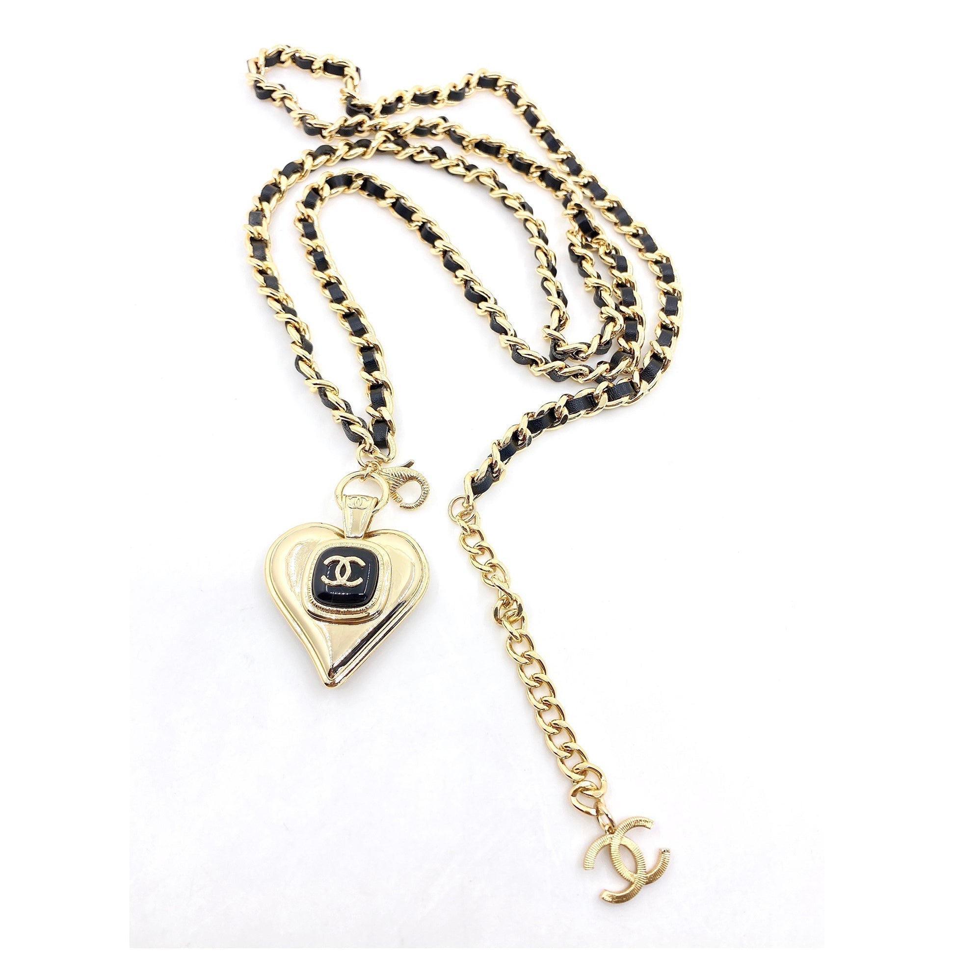 18K CC Heart Pendant Necklace