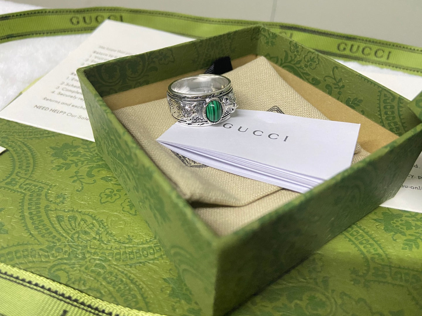 Double G Feline Garden Green Ring